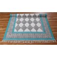 thumbnail image 4 of Casavani Handmde Cotton Flat Weave Yoga Kilim, Blue 6x9 feet, 4 of 6