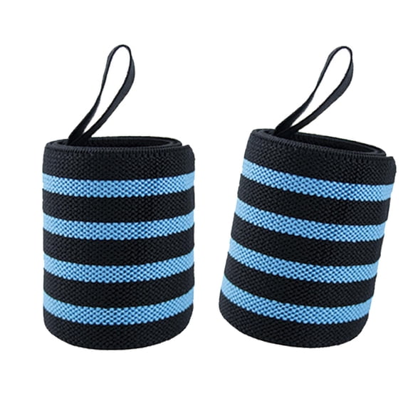 Wrist Wrap Weight Lifting Straps Professional Grips Durable Wrist Support Padded for Barbells Strength Training Exercise Gym Bench Press blue