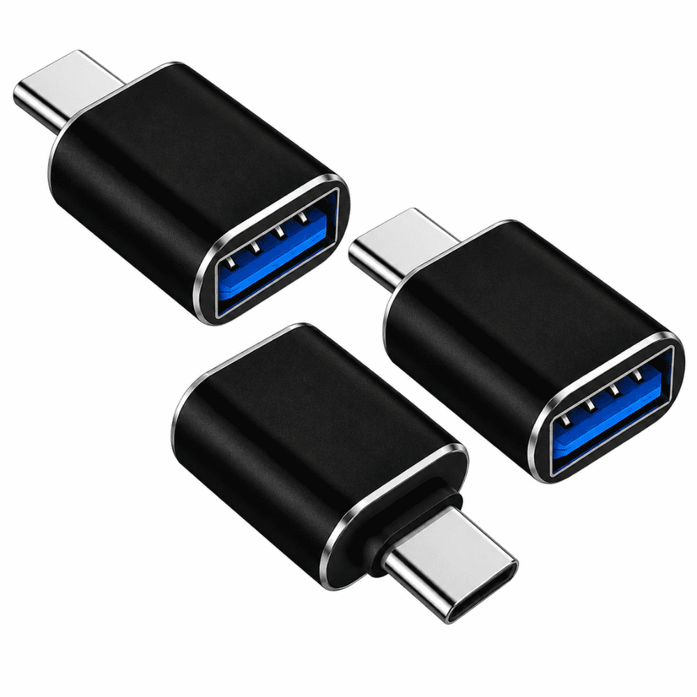 BLUUMTEK USB C Adapter (3 Pack), USB C to USB Adapter Compatible with MacBook Pro 2020, iPad Pro 2020, Samsung Notebook 9, Dell XPS and More Type C Devices