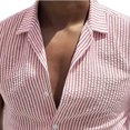 thumbnail image 4 of JTSRKL Mens Striped Sleeveless Shirts Stand Collar Button Up Casual Vest Solid Vintage Lightweight Breathable Summer Layering Tank Tops Orange L, 4 of 5