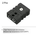 thumbnail image 3 of Uxcell J Type Thermocouple Wire Connectors Female Plug Adapter Temperature 220C Black 2pcs, 3 of 6