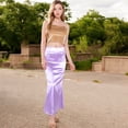thumbnail image 2 of Women's High-Waisted Satin Maxi Skirt - X Large, Purple, 2 of 7
