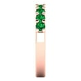 thumbnail image 4 of 0.63 ctw Wedding Band for Women - 14K Rose Gold Simulated Emerald Stackable Eternity Ring, 4 of 6