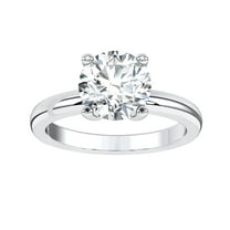 ARAIYA FINE JEWELRY 14K White Gold Lab Grown Diamond Solitaire Engagement Ring (1/2 cttw, E-F Color, VS1 Clarity) Size 7.5