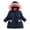 Navy, variant on KAUOD Girls Bow Hooded Puffer Coats Winter Padded Parka Windproof Jackets Kids Toddler Cute Warm Zip up Down Outwear