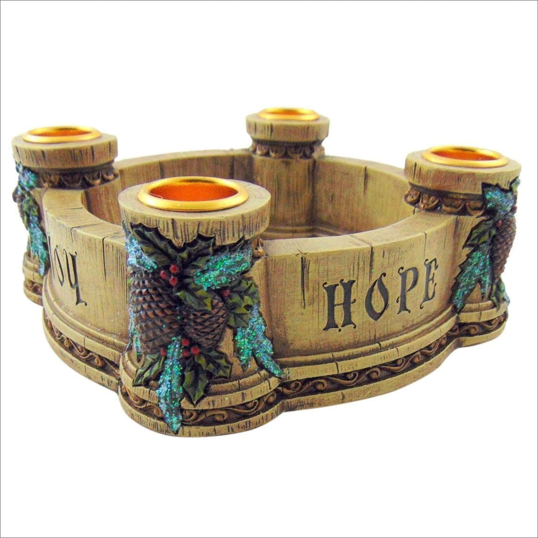 Joy, Faith, Love, Hope Advent Wreath Candle Holder (Single Unit/NC726