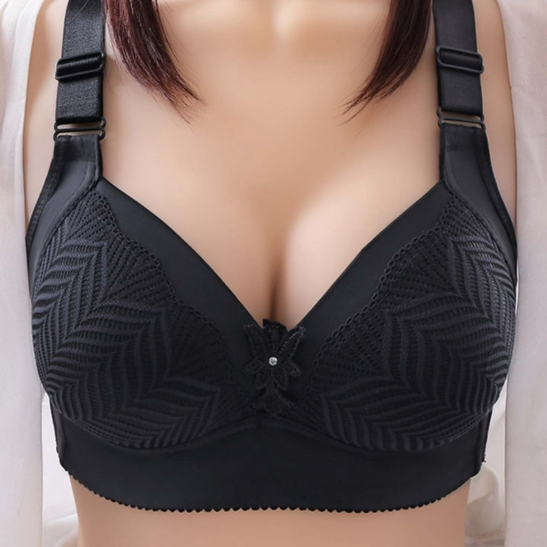 Mrat Clearance Front Closure Bras for Women Large Breasts Wireless with  Support and Lift Wireless Bras for Large Breasted Front Closure Plus Size  Unlined Bras with Underwire Women Sports Bras Black XL 