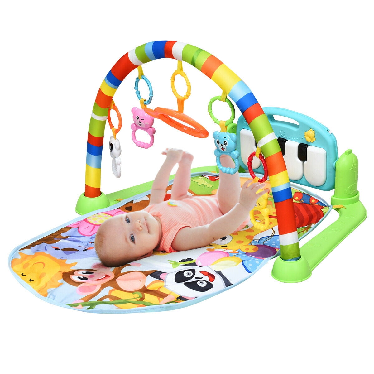 Baby Gym Floor Play Mat Activity Center Kick and PlaySit and Play with Piano 