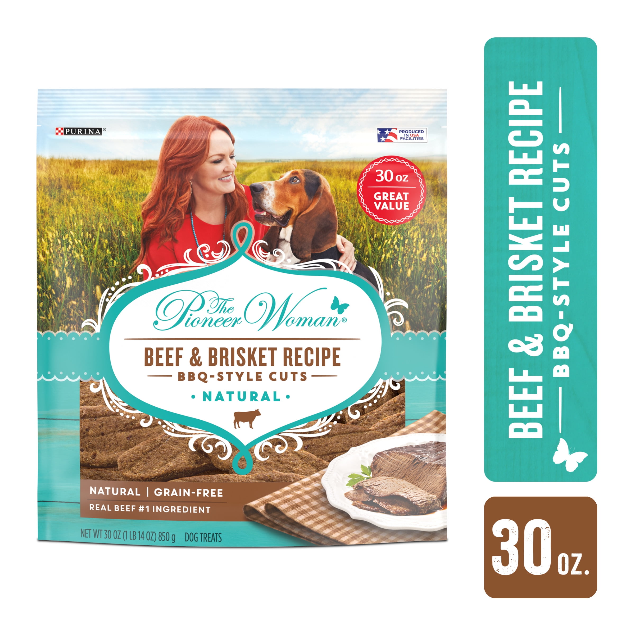 The Pioneer Woman Natural, Dog Jerky Soft Dog Treats, Beef and Brisket