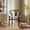Black-Beige, variant on MAYEERTY 2-Set Mid-Century Nordic Wishbone Armchairs, Solid Wood with Woven Seat for Kitchen & Dining Room, Walnut