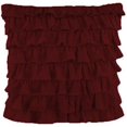 thumbnail image 1 of Amay 2-PC Ultra Soft Multi Ruffle Pillow sham 800 Thread Count Organic Cotton Wine Solid, Euro 24'' x 24'', 1 of 6