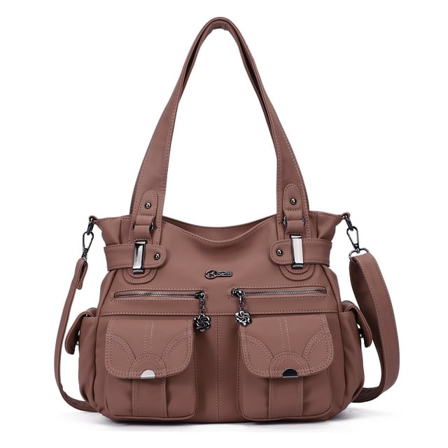 KL928 Women Large Purses Multi-Pocket Handbags PU Leather Tote Bag