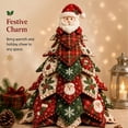thumbnail image 5 of DIY Quilted Santa Christmas Tree Kit, Fabric Patchwork Set, Handmade | Holiday Tabletop Decor, Layered Ornament, Sewing Craft for Adults, Snowman Tree, Charming Quilting Gift(E), 5 of 8