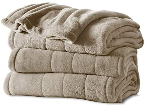 Sunbeam Heated Electric Channeled Microplush Blanket Multiple Sizes Colors 
