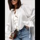 thumbnail image 5 of Camisa Informal de Larga con Volantes para Mujer, Blusa de Satén de Seda para Trabajo, Ropa de y Otoño XL, 5 of 8