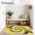 thumbnail image 3 of ODIKA 8'x10' Machine Washable Non-Slip Area Rug, Elegant Swirling Marble Vortex Abstract Artistic Contemporary High Traffic Rug, Yellow, 664464, 3 of 7