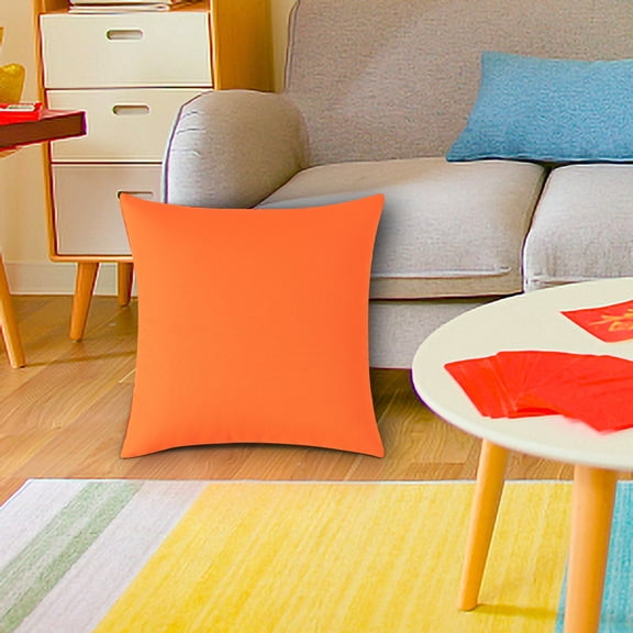 SHENGXINY 1PCS Outdoor Waterproof Throw Pillow Covers with Zipper Decorative Pillowcases for Couch Patio Garden Couch Bench 18x18in Orange