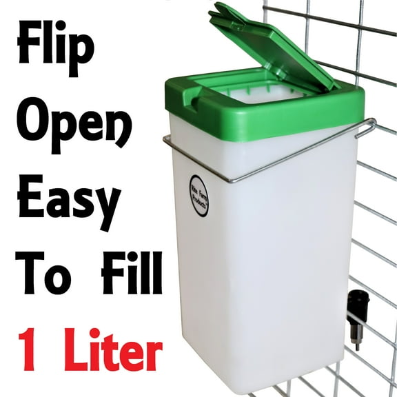 RITE FARM PRODUCTS 1 LITER RABBIT BOTTLE DRINKER CAGE WATERER WATER NIPPLE LID
