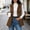 Brown women collared sleeveless vest a1, variant on Tusihei Women's Collared Sleeveless Vest Casual Loose Fit with Pockets Fall Winter Basic Jacket Coat Outerwear, Brown 2XL
