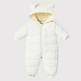 thumbnail image 2 of AINIYS Kids Bear-Ear Padded Snowsuit with Hooded Neckline, Zip Closure, Warm Design Children's Clothing for Winter & Outdoor Wear White 10 Months, 2 of 7