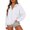 07#White, variant on Women's Oversized Full Zip Hoodie Long Sleeve Zip Up Hooded Sweatshirt Kangaroo Pocket Soft Casual Outerwear for Fall Winter Daily Wear