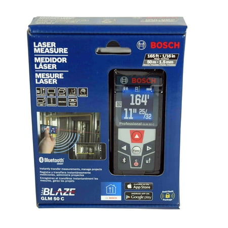Bosch Glm50c 165 Ft Laser Distance Measure W Bluetooth Walmart Com