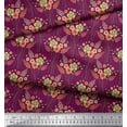 thumbnail image 3 of Soimoi Cotton Voile Fabric Leaves & Floral Artistic Print Fabric by The Yard 56 Inch Wide, 3 of 3