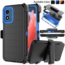 For Motorola Moto G 5G 2024 Phone Case, Ebizware Case with [Built-in Screen Protector] Holster Belt Clip Military Grade Heavy Duty Shockproof Rugged Kickstand Cover for Moto G 5G 2024 - Black/Blue