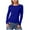 Blue, variant on Womens Long Sleeve Thermal Shirts Womens Long Sleeve Shirts Crew Neck Stretchy Fitted Ribbed Tops Basic Base Layer Soft Thermal Undershirts Tee Wine,M