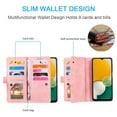 thumbnail image 4 of Dteck Wallet Case for Samsung Galaxy A35, Shockproof Zipper Wallet Pocket 9 Card Holder Slots Handbag Case Magnetic Closure Kickstand with Wrist Strap TPU Flip Cover,Rosegold, 4 of 8