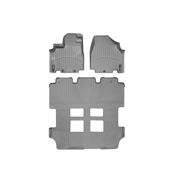 WeatherTech Custom Fit FloorLiners compatible with 2011-2017 Honda Odyssey - Complete Set (1st Row, 1-Piece 2nd/3rd Row), Grey