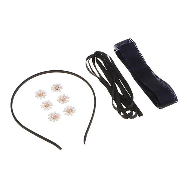 DIY Diadema floral Kit de fabricación de lazos para el cabello Artesanía Diadema para la cabeza Conjuntos de fabricación Cinta para el cabello Hallazg Azul Soledad Kits de fabricación de diademas de bricolaje