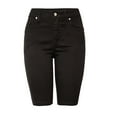thumbnail image 4 of YUIVH Women's Ripped Denim Shorts Summer Stretch Light Denim Mid Length Solid Colorcasual Quarter Jeans Summer Shorts Vacation Versatile, 4 of 9