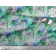 thumbnail image 3 of Soimoi Poly Georgette Fabric Peacock Feather Printed Craft Fabric by the Yard 52 Inch Wide, 3 of 3