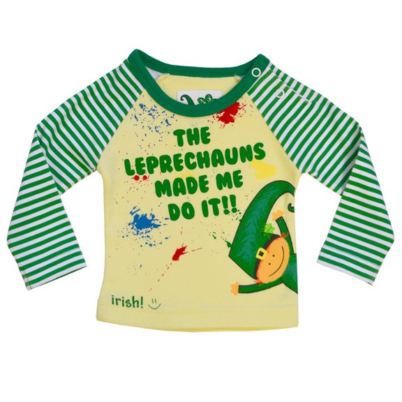Traditional Craft St. Patrick's Day Green Stripe "The Leprechauns Made Me Do It" Kids T-Shirt