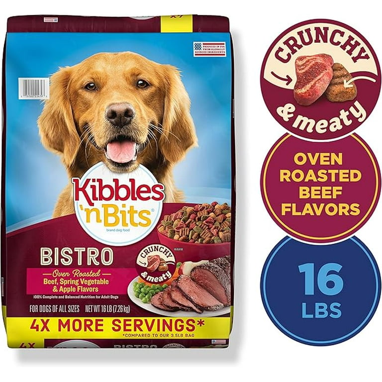 Kibbles N Bits Bistro Oven Roasted Beef Flavor Dry Dog Food 16 Pound Walmart