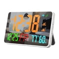 thumbnail image 4 of Reloj despertador digital Reloj de escritorio Números grandes Reloj con espejo Reloj eléctrico de 12/24 horas Alarma con repetición para el hogar Pers, 4 of 9