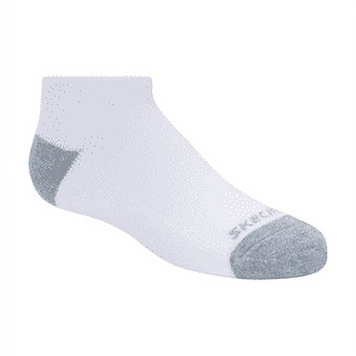 Skechers Kids Boys' 10 Pack 1/2 Terry No Show Socks, Grey/Black, 7-8.5