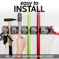 thumbnail image 4 of Zulay Home Mop and Broom Organizer Wall Mount - 5 Plastic Slots Gray, 4 of 6