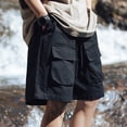 thumbnail image 6 of Cargo Pants for Men,Male Summer Slightly Cargo Shorts Cool Outdoor Quarter Pants,Cargo Shorts for Men,Mens Shorts Casual(Color:Black,Size:L), 6 of 6