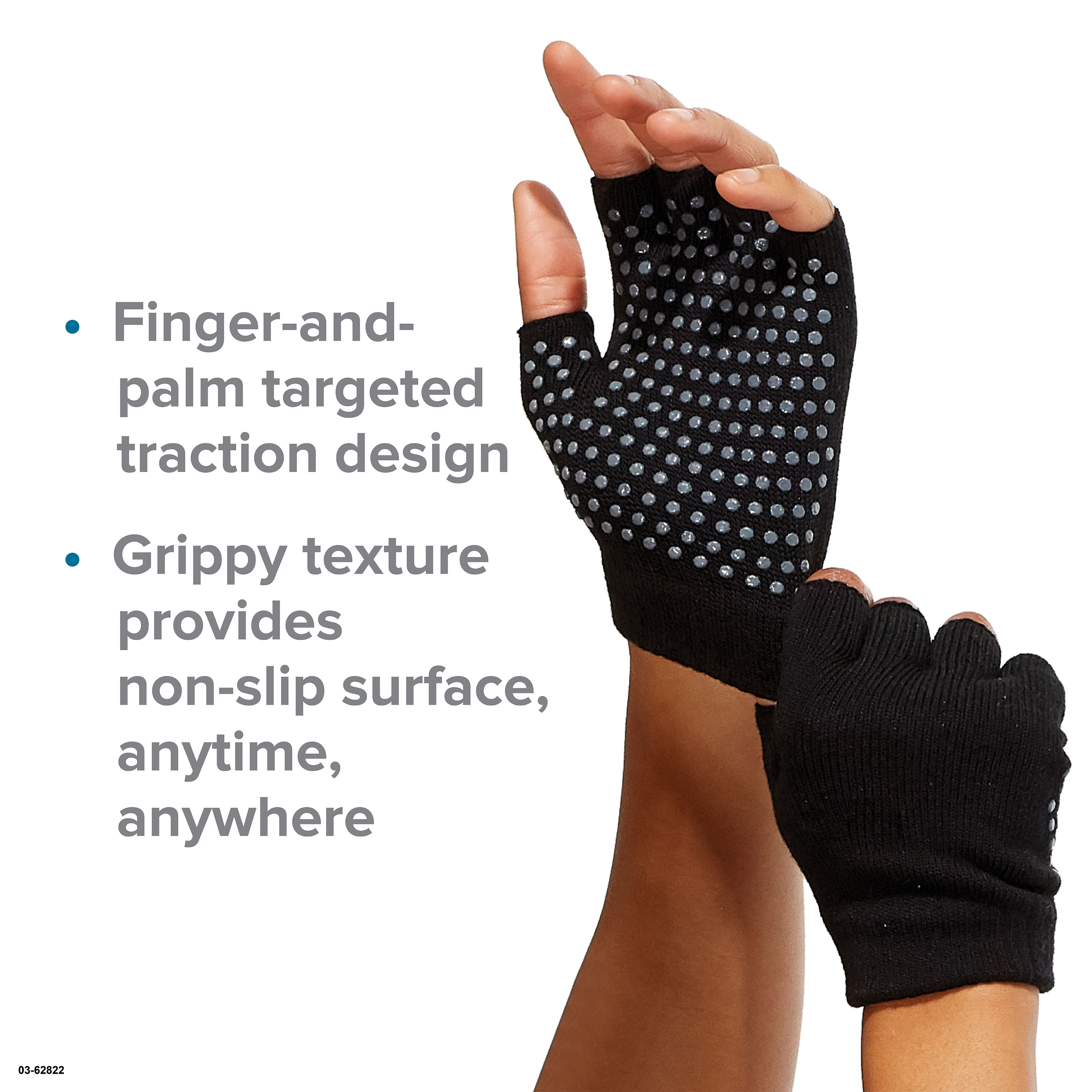 Gaiam Grippy Yoga Gloves, Small/Medium, One-Size, Black - image 3 of 9