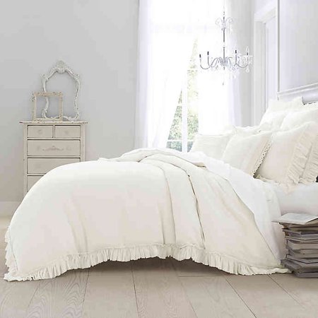 Wamsutta Vintage Washed Linen Full Queen Duvet Cover In Winter White