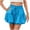 Blue, variant on yillto Women's Shorts Ruffle Hem Flowy Layered Casual Elastic High Waist Drawstring Summer Shorts