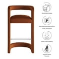 thumbnail image 4 of Bar Stool Chair Barstool, Brown, Velvet, Bar Pub Cafe Bistro Dining Kitchen Hospitality Restaurant, Modern Contemporary, HB37627, 4 of 9
