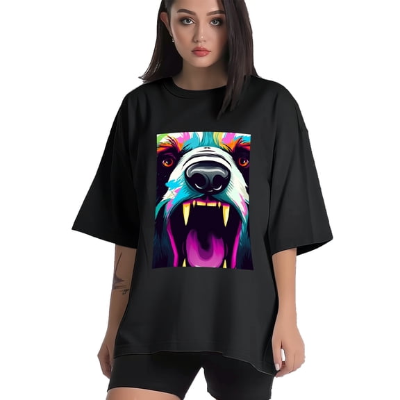 Plus Size Shirt for Women Black Tops for Women Short Sleeves Shirt for Women Panda T Shirt Crewneck Shirt for Women XS