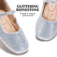 thumbnail image 3 of Berhood Girls Dress Shoes Casual Mary Jane Shoes Slip on Wedding Party Princess Shoes Silver 1 Big Kid, 3 of 6