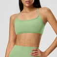 thumbnail image 2 of Xfvqtps Yoga Bras for Women Cross Back Spaghetti Strap Wireless Padded Solid Color Crop Tank Tops for Yoga Gym Fitness Green, 2 of 6