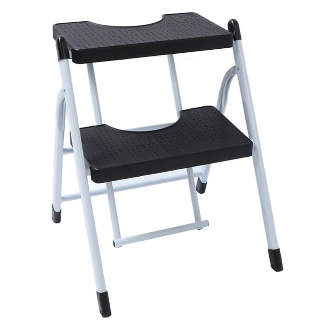 2 Step Ladder, Folding Step Stool Widen Platform Safe for Kitchen