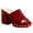 Red, variant on Women Studded Low Platform Mules Square Open Toe Chunky Heel Slip On Dress Slide Sandals Comfort Shoes Size 16 Beige