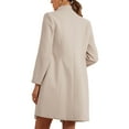 thumbnail image 3 of Abrigo de cuello alto INSPIRE CHIC para mujer, abrigo de invierno de manga larga XS Beige, 3 of 6